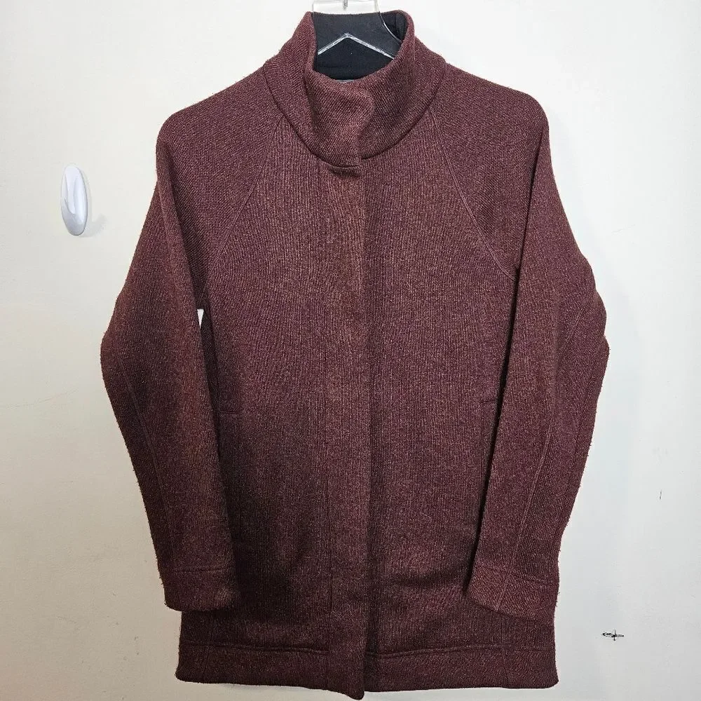 Title Nine Women's Alchemy Full Zip Swacket Sweater Jacket Maroon XS